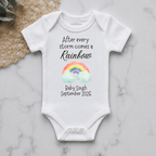 After Every Storm Comes A Rainbow Personalised Pregnancy Announcement Onesie