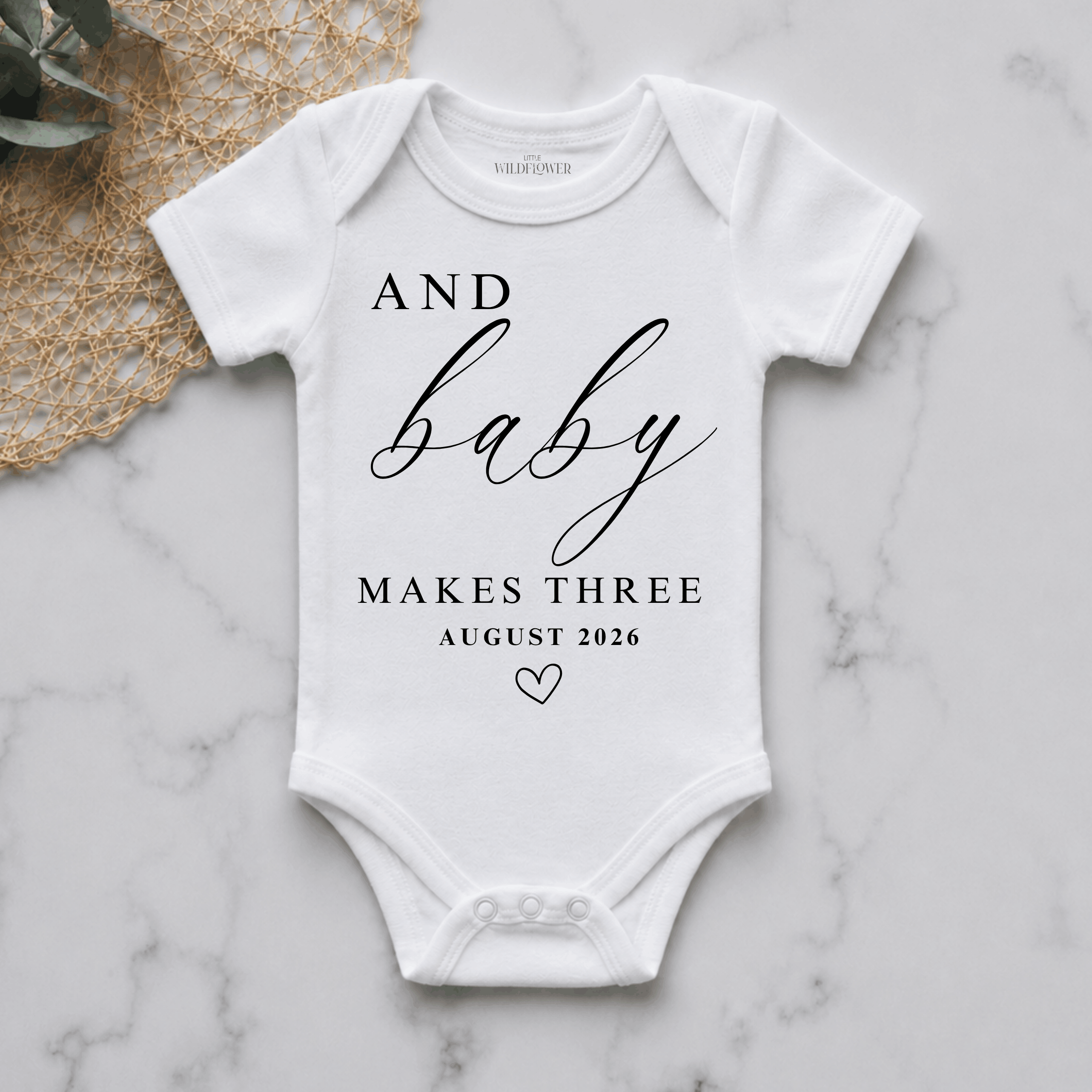 And Baby Makes Personalised Pregnancy Announcement Onesie