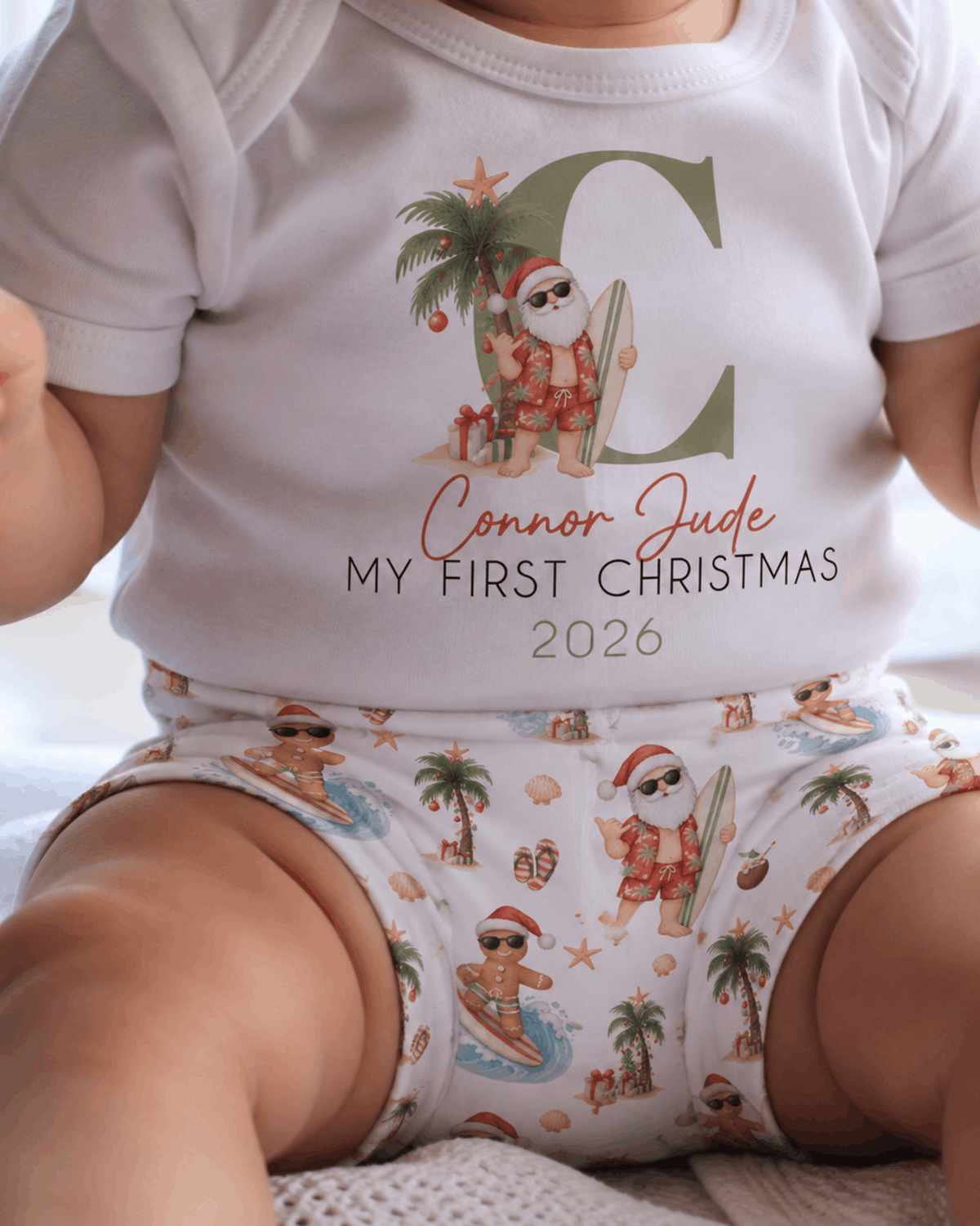Beach Santa Personalised 3 Piece Christmas Outfit | Christmas