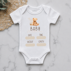 Teddy Bear Personalised Birth Announcement Onesie