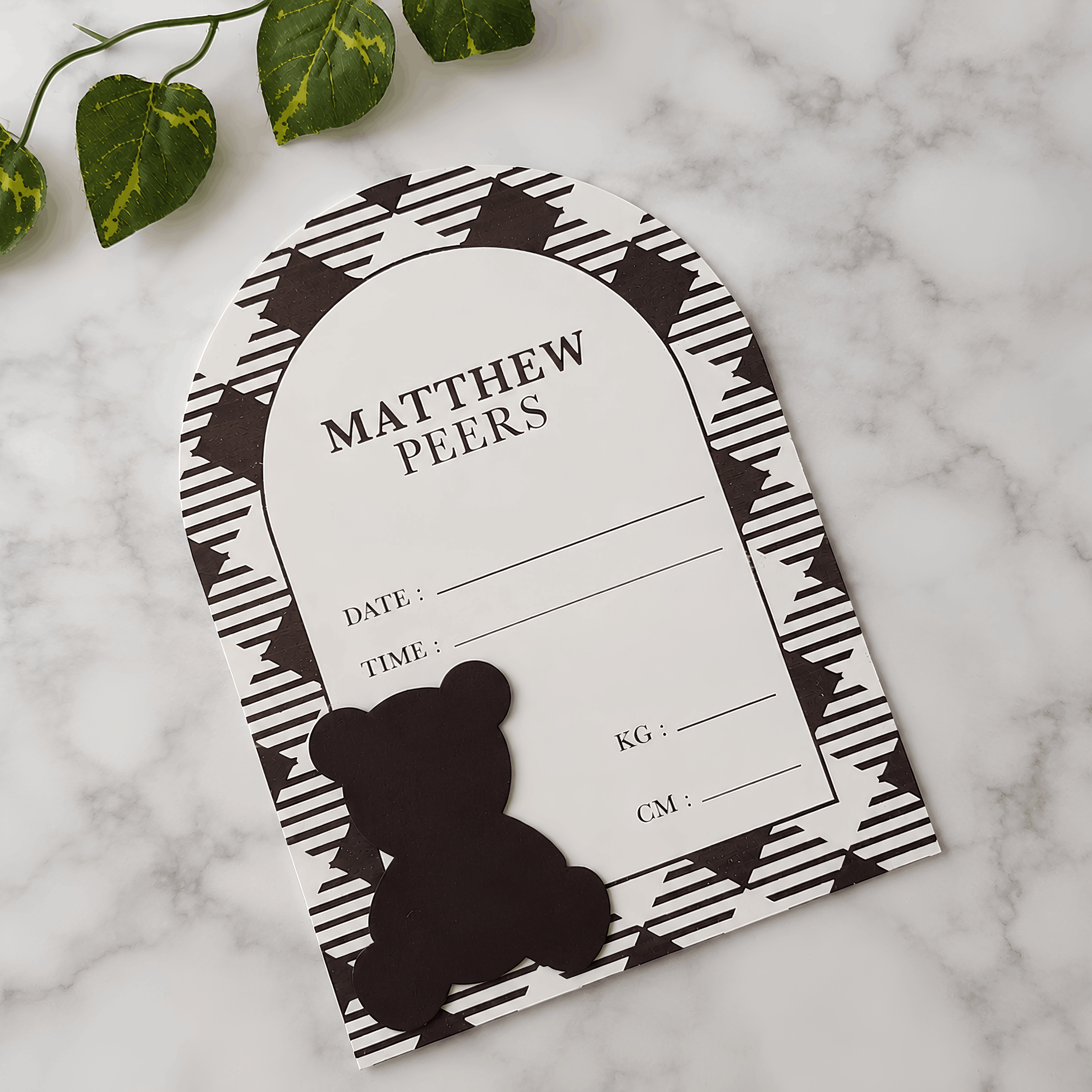 Bear Birth Announcement Plaque