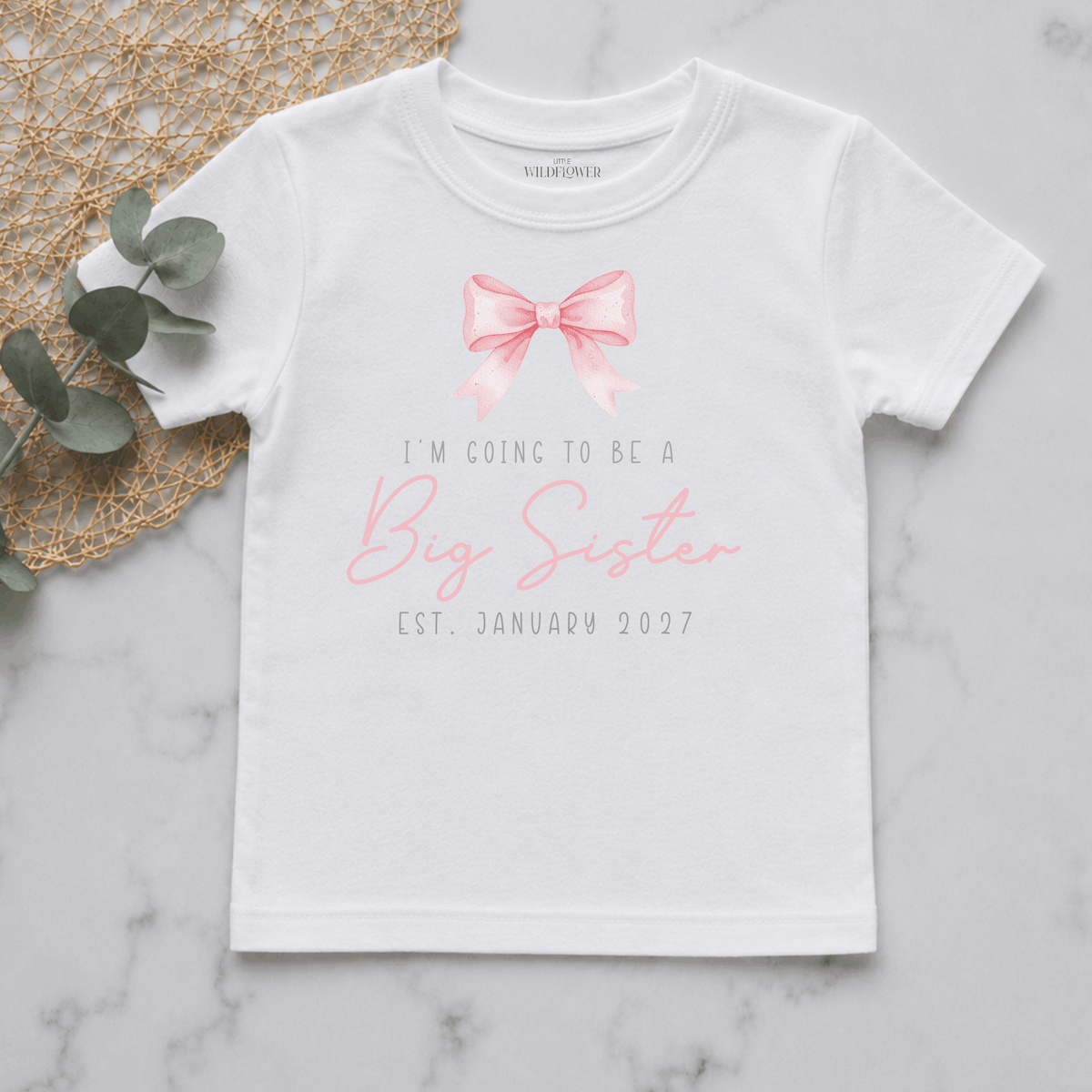I'm Going To Be A Big Sister Personalised Pregnancy Announcement Kids Shirt