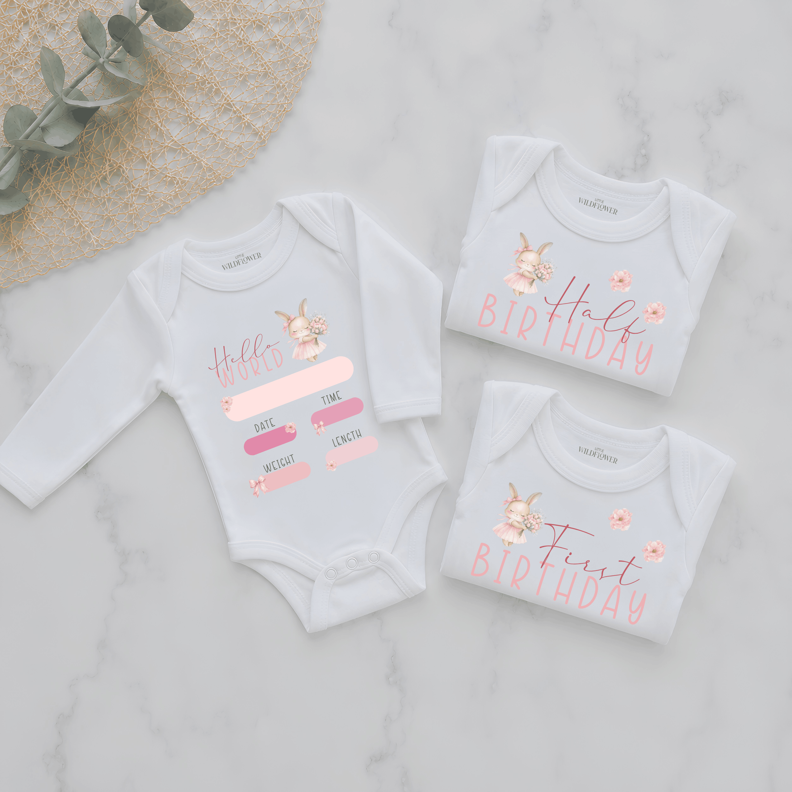 Bunny Personalised Milestone Onesie Set