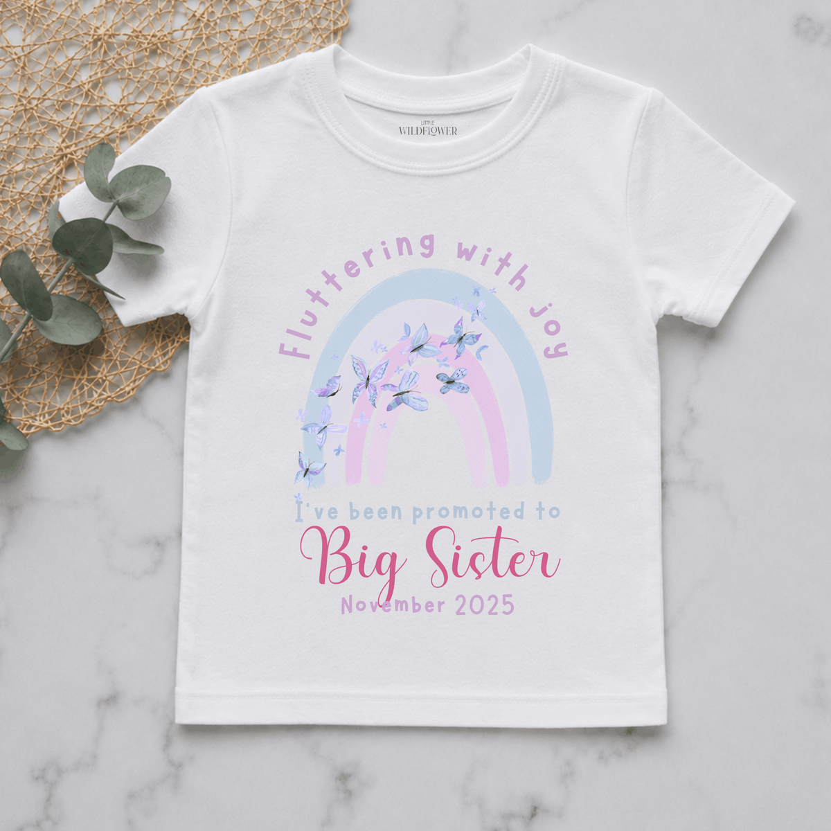 I've Been Promoted To Big Sister Personalised Pregnancy Announcement Kids Shirt