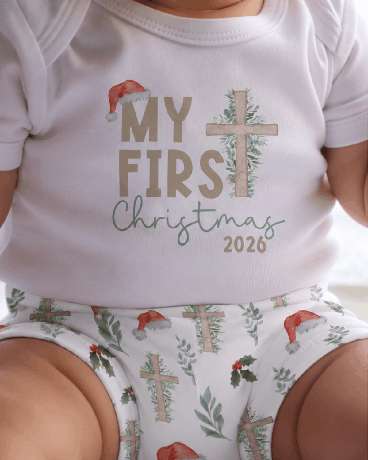 Cross Personalised 3 Piece Christmas Outfit | Christmas