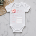 Floral Personalised Birth Announcement Onesie
