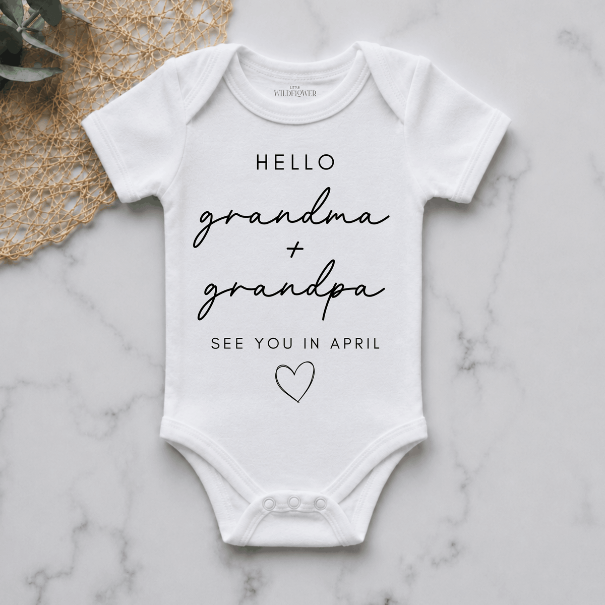 Hello Grandma & Grandpa Personalised Pregnancy Announcement Onesie