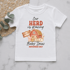 Our Herd Is Growing Personalised Pregnancy Announcement Kids Shirt