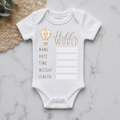 Hot Air Balloon Personalised Birth Announcement Onesie