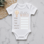 Hot Air Balloon Personalised Birth Announcement Onesie