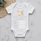 Lamb Personalised Birth Announcement Onesie