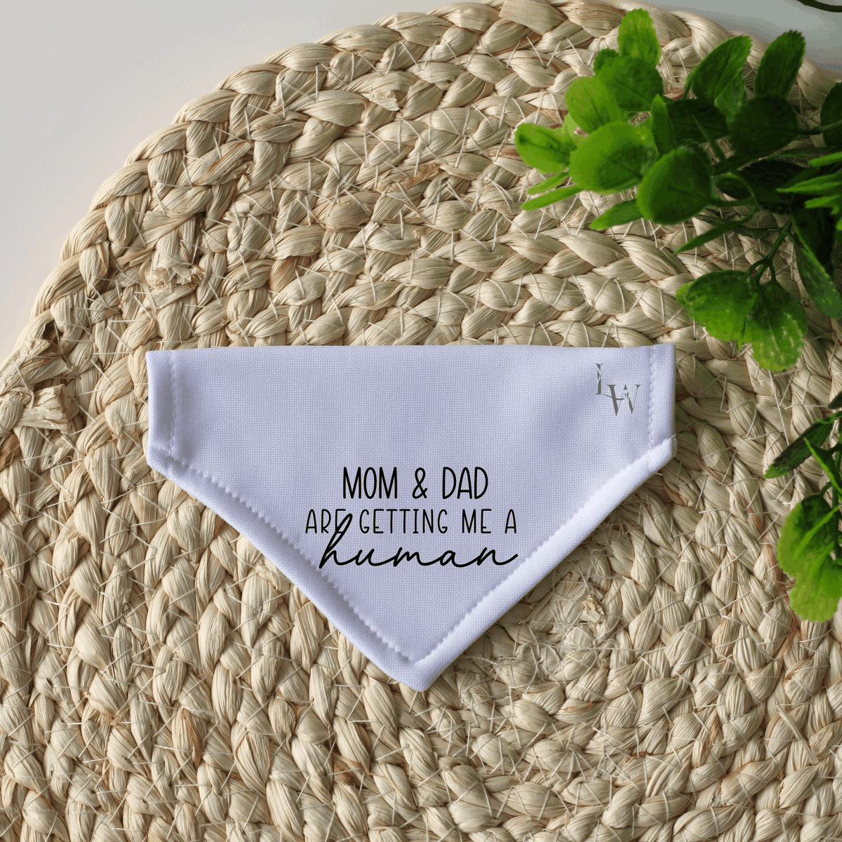 Mom & Dad Are Getting Me A Human Personalised Pregnancy Announcement Dog Bandana
