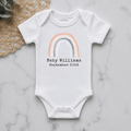 Neutral Rainbow Personalised Pregnancy Announcement Onesie