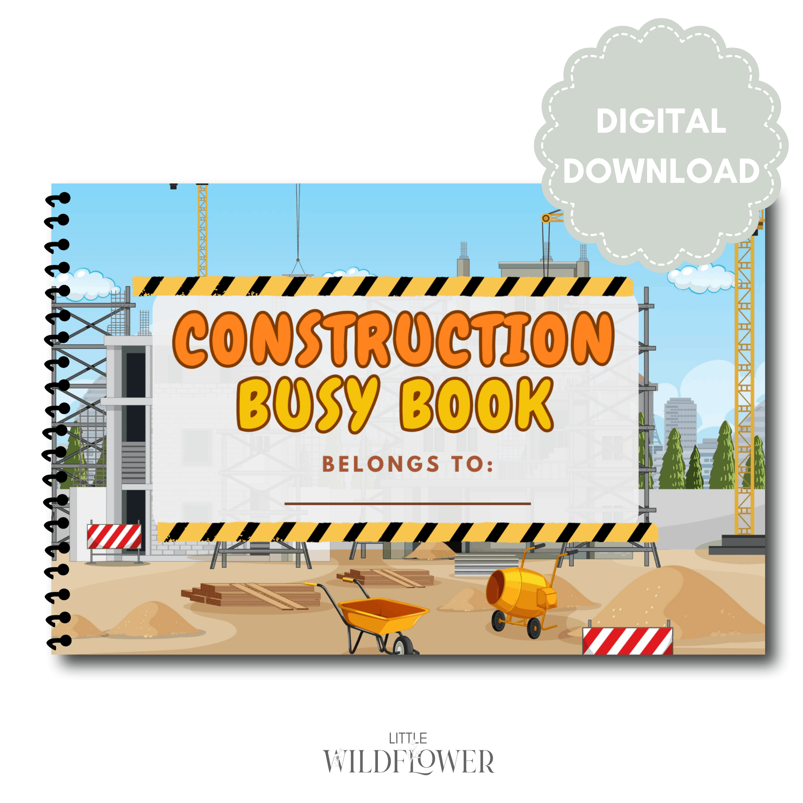 Personalised Printable Construction Activity Book | Digital