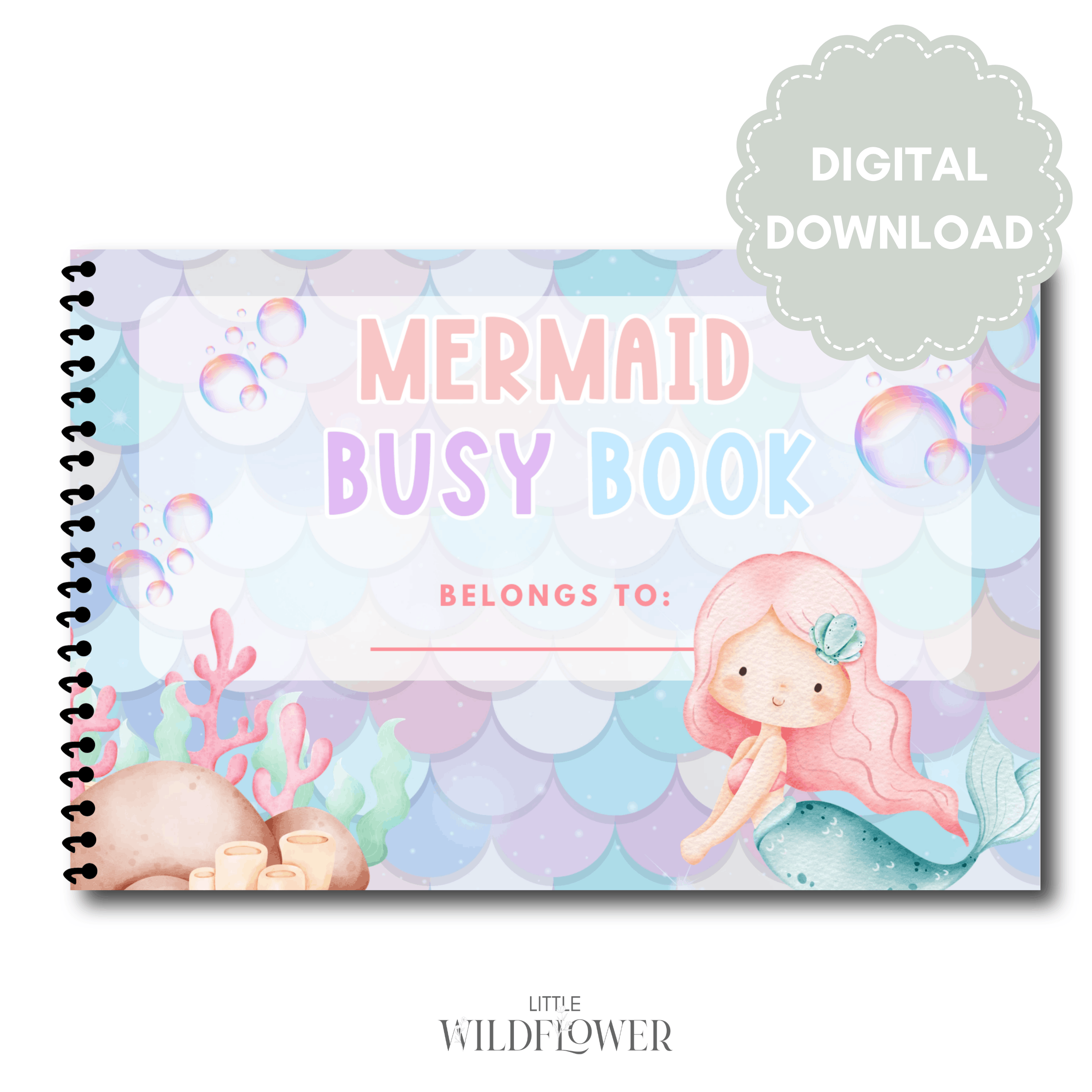 Personalised Printable Mermaid Activity Book | Digital
