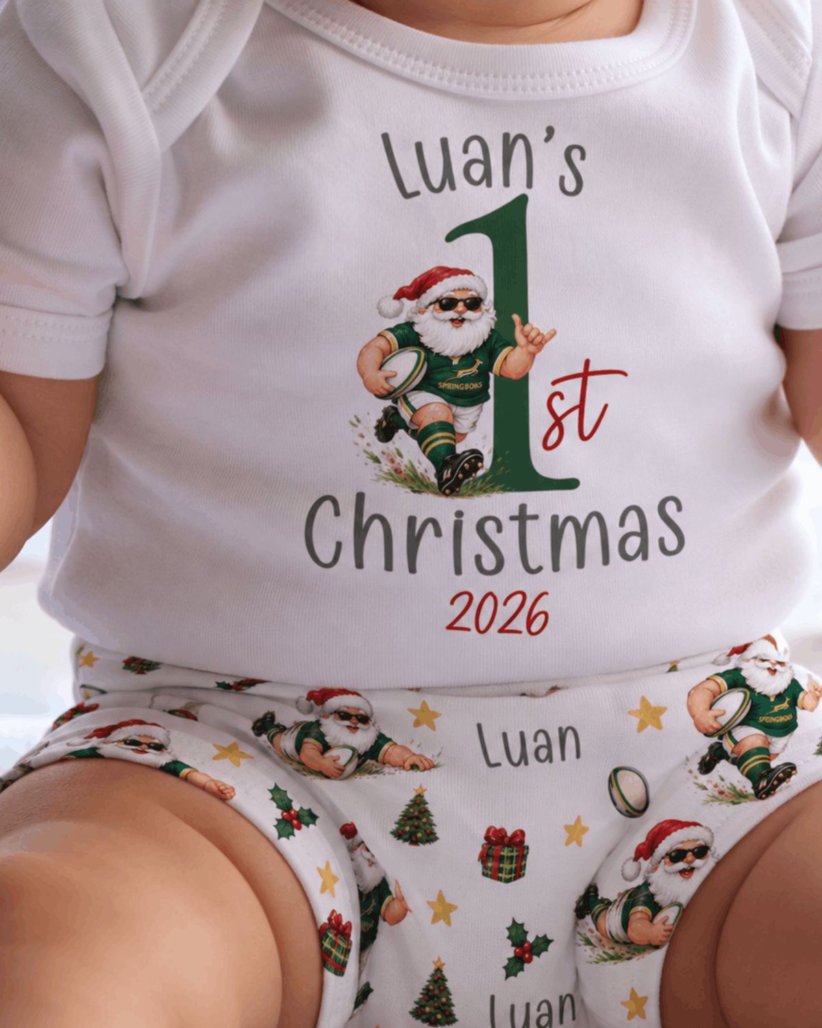 Rugby Personalised 3 Piece Christmas Outfit | Christmas