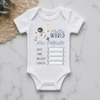 Space Personalised Birth Announcement Onesie