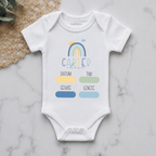 Sunny Rainbow Personalised Birth Announcement Onesie