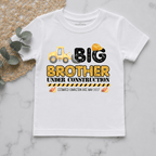Big Brother Under ConstructionPersonalised Pregnancy Announcement Kids Shirt
